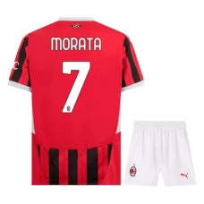 AC Milan Børn Morata 7 Hjemmebanetrøje 2024-25 Fodboldsæt