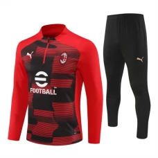 AC Milan Børn Træningssæt 2024-25 - 1-4 Zip Rød