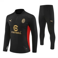 AC Milan Børn Træningssæt 2024-25 - 1-4 Zip Sort