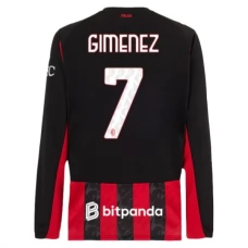 AC Milan Gimenez 7 Hjemmebanetrøje 2025-26 Langærmet Fodboldsæt