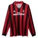 AC Milan Hjemmebanetrøje Retro 1988-89 Langærmet Fodboldsæt