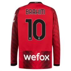 AC Milan Trøje 2023-24 Brahim 10 Langærmet Hjemmebanetrøje