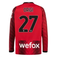 AC Milan Trøje 2023-24 Origi 27 Langærmet Hjemmebanetrøje