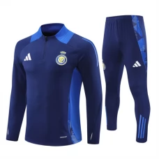 Al Nassr FC Børn Træningssæt 2024-25 - 1-4 Zip Blå