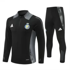 Al Nassr FC Børn Træningssæt 2024-25 - 1-4 Zip Sort
