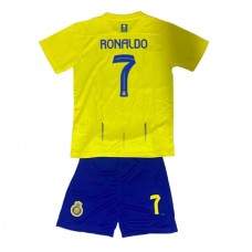 Al Nassr FC Fodboldsæt Børn 2023-24 Cristiano Ronaldo 7 Hjemmebanetrøje