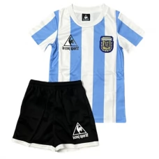 Argentina Børn Hjemmebanetrøje Retro 1986 Fodboldsæt