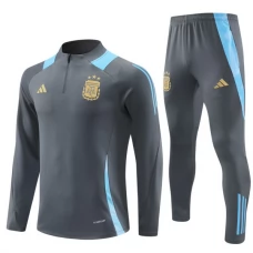 Argentina Børn Træningssæt 2024-25 - 1-4 Zip Grå