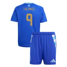 Argentina Copa América 2024 Børn J.Alvarez 9 Udebanetrøje Fodboldsæt