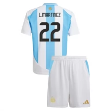 Argentina Copa América 2024 Børn L.Martinez 22 Hjemmebanetrøje Fodboldsæt