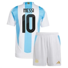 Argentina Copa América 2024 Børn Messi 10 Hjemmebanetrøje Fodboldsæt