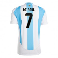 Argentina Copa América 2024 De Paul 7 Hjemmebanetrøje Fodboldsæt
