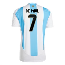 Argentina Copa América 2024 De Paul 7 Hjemmebanetrøje Fodboldsæt