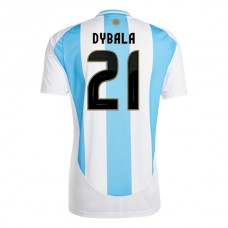 Argentina Copa América 2024 Dybala 21 Hjemmebanetrøje Fodboldsæt