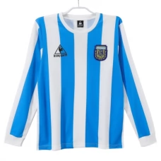Argentina Hjemmebanetrøje Retro 1986 Langærmet Fodboldsæt
