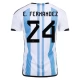 Argentina VM 2022 E.Fernandez 24 Hjemmebanetrøje Fodboldsæt
