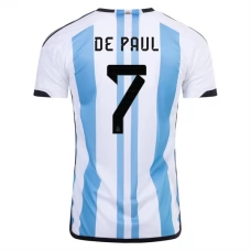 Argentina VM Trøje 2022 De Rodrigo De Paul 7 Hjemmebanetrøje