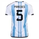 Argentina VM Trøje 2022 Paredes 5 Hjemmebanetrøje