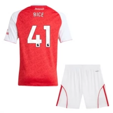 Arsenal Børn Rice 41 Hjemmebanetrøje 2025-26 Fodboldsæt