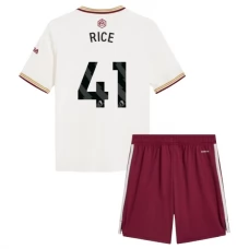 Arsenal Børn Rice 41 Tredjetrøje 2025-26 Fodboldsæt