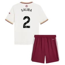 Arsenal Børn Saliba 2 Tredjetrøje 2025-26 Fodboldsæt