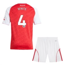 Arsenal Børn White 4 Hjemmebanetrøje 2025-26 Fodboldsæt