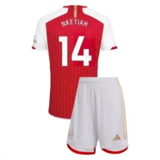 Arsenal Fodboldsæt Børn 2023-24 Nketiah 14 Hjemmebanetrøje