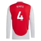Arsenal White 4 Hjemmebanetrøje 2024-25 Langærmet Fodboldsæt