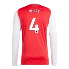 Arsenal White 4 Hjemmebanetrøje 2025-26 Langærmet Fodboldsæt