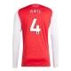 Arsenal White 4 Hjemmebanetrøje 2025-26 Langærmet Fodboldsæt