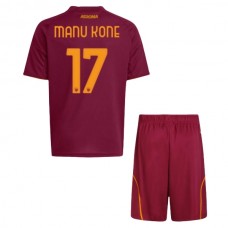 AS Roma Børn Manu Kone 17 Hjemmebanetrøje 2025-26 Fodboldsæt