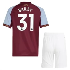 Aston Villa Børn Bailey 31 Hjemmebanetrøje 2025-26 Fodboldsæt