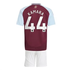 Aston Villa Børn Kamara 44 Hjemmebanetrøje 2024-25 Fodboldsæt