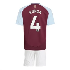 Aston Villa Børn Konsa 4 Hjemmebanetrøje 2024-25 Fodboldsæt