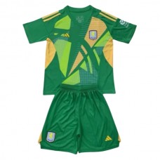 Aston Villa Børn Målmand Hjemmebanetrøje 2024-25 Fodboldsæt