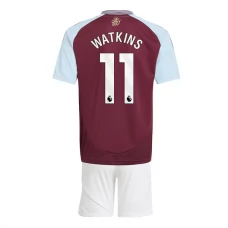Aston Villa Børn Watkins 11 Hjemmebanetrøje 2024-25 Fodboldsæt