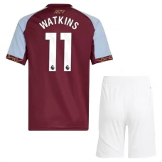Aston Villa Børn Watkins 11 Hjemmebanetrøje 2025-26 Fodboldsæt