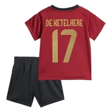 Belgien EM 2024 Børn De Ketelaere 17 Hjemmebanetrøje Fodboldsæt