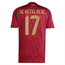 Belgien EM 2024 De Ketelaere 17 Hjemmebanetrøje Fodboldsæt
