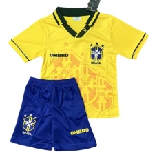 Brasilien Børn Hjemmebanetrøje Retro 1994 Fodboldsæt