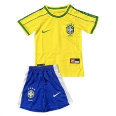 Brasilien Børn Hjemmebanetrøje Retro 1998 Fodboldsæt