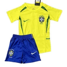 Brasilien Børn Hjemmebanetrøje Retro 2002 Fodboldsæt