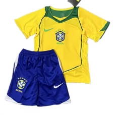 Brasilien Børn Hjemmebanetrøje Retro 2004 Fodboldsæt