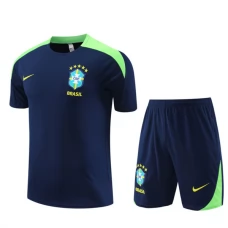 Brasilien Børn Træningstrøje Sæt 2024-25 - Shorts Flådeblå