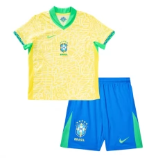 Brasilien Copa América 2024 Børn Hjemmebanetrøje Fodboldsæt