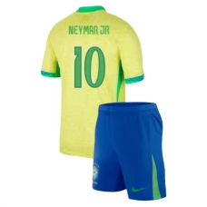 Brasilien Copa América 2024 Børn Neymar Jr 10 Hjemmebanetrøje Fodboldsæt