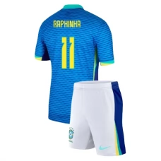 Brasilien Copa América 2024 Børn Raphinha 11 Udebanetrøje Fodboldsæt