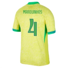 Brasilien Copa América 2024 Marquinhos 4 Hjemmebanetrøje Fodboldsæt