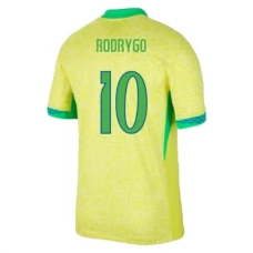 Brasilien Copa América 2024 Rodrygo 10 Hjemmebanetrøje Fodboldsæt