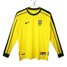 Brasilien Hjemmebanetrøje Retro 1998 Langærmet Fodboldsæt